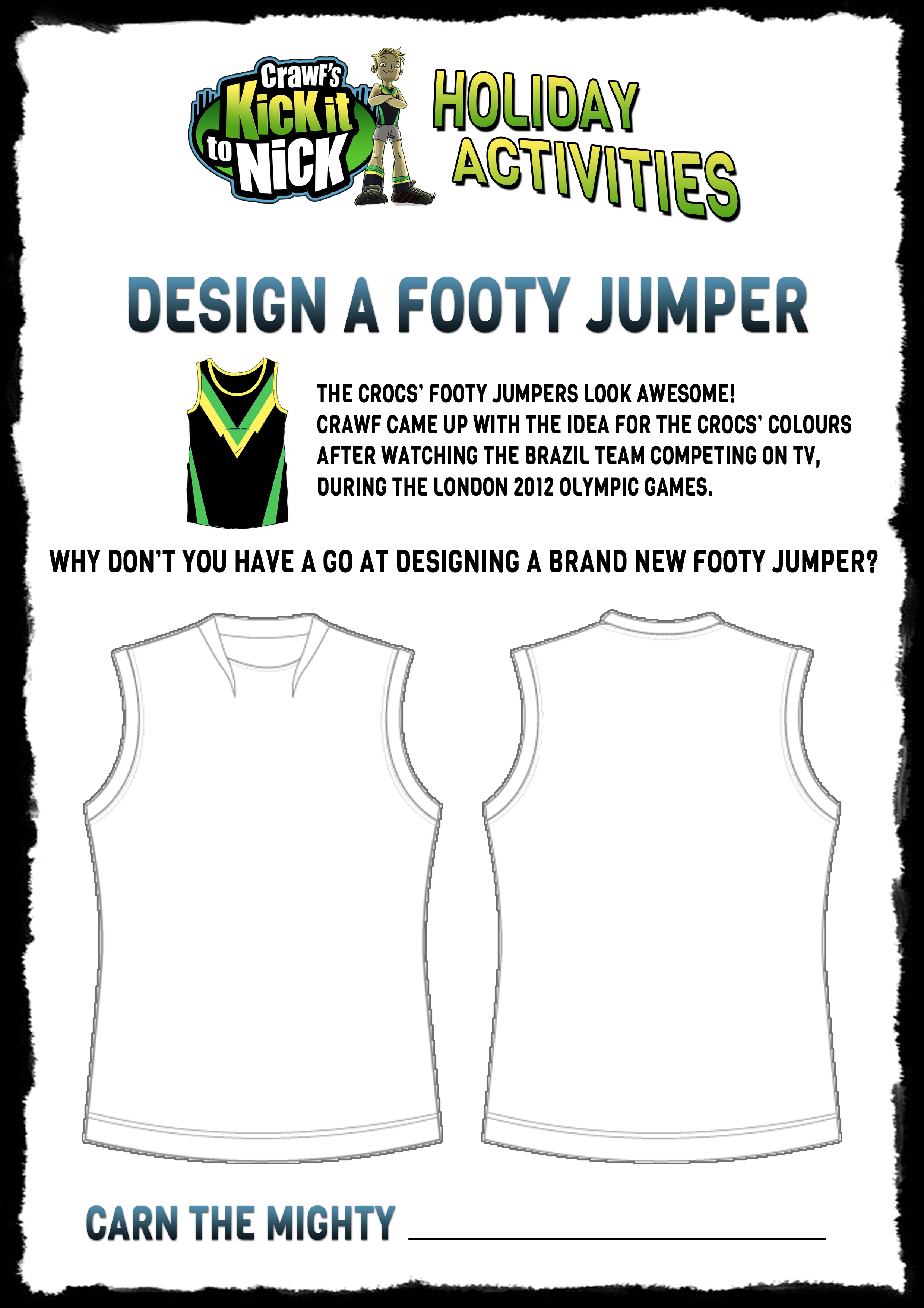 design your own footy jumper